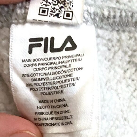 Fila Men's Garran Fleece Crew long sleeve Sweatshirt, gray heather, S - Picture 5 of 6
